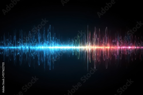 Wallpaper Mural Dynamic audio soundwave scope signal displayed as an abstract visual representation showing variations in amplitude and frequency over a dark background Torontodigital.ca