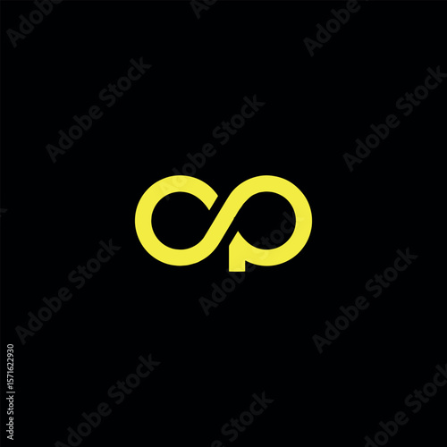 letters op or po text logo design vector