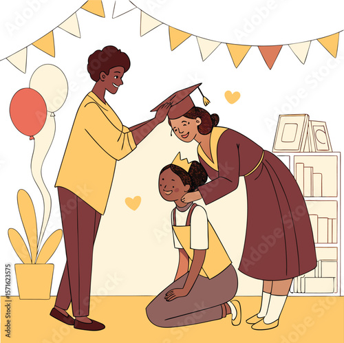 Child Empowerment – Parent Encouraging Superhero Dream Vector