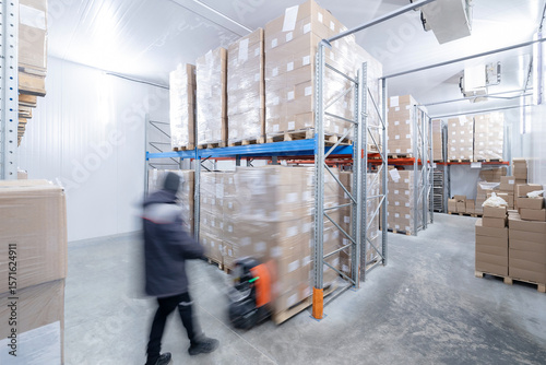 Slika na platnu Efficient warehouse storage and transportation in confectionery production, food