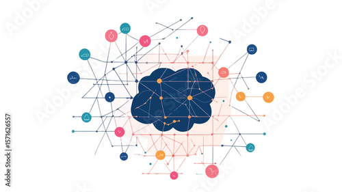 Deep Learning and Neural Networks Technology for Abstract Background in Royalty-Free Image