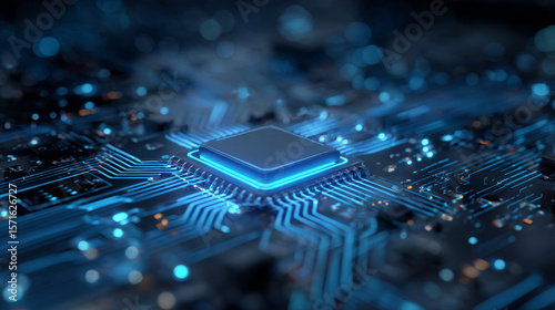 Blue circuit diagram on white background. High-tech circuit board connection system.Vector abstract technology on a white background.