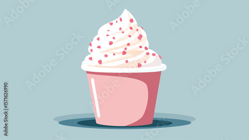 Exquisite Creamy Ice Cream in Cup - Royalty-Free EPS Image