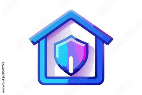 home security shield icon isolated on white background.