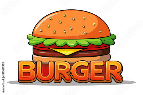 burger and hamburger isolated on white background.