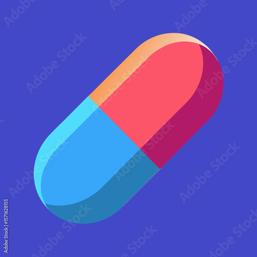 3D Pill Capsule with Gradient