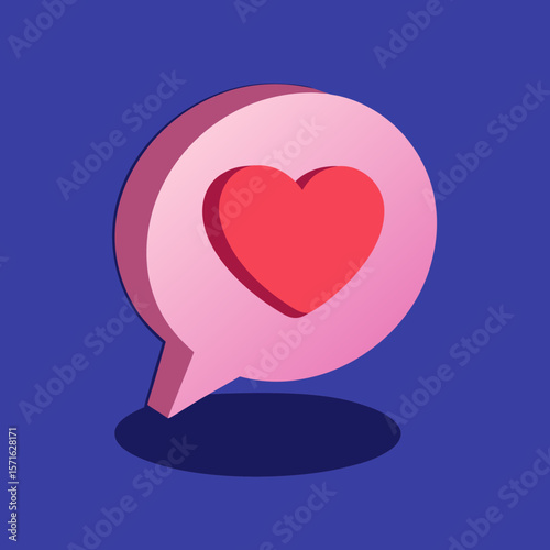 3D Style Love Chat Bubble