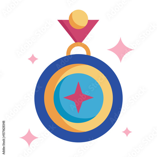 Cartoon Medal with Sparkle