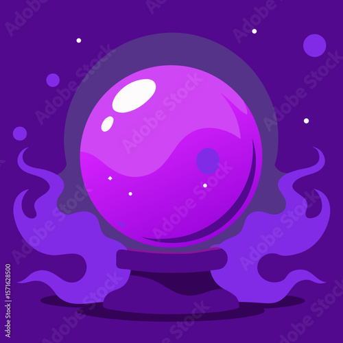 Crystal Ball with Purple Mist