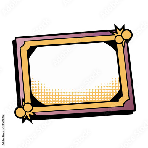 Isolated vector image of comic book style frame for text on transparent background  