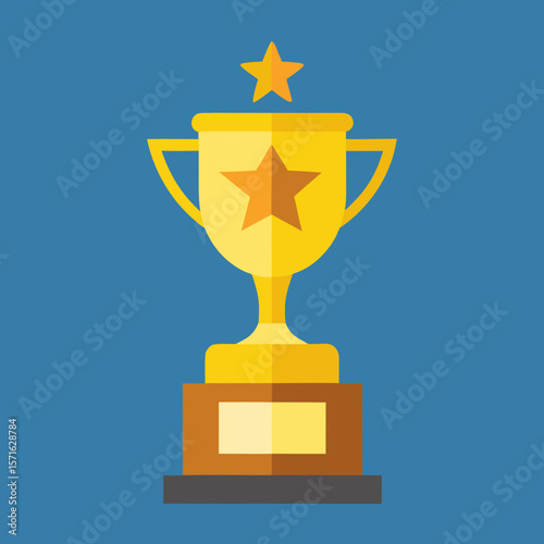 Golden Trophy with Glowing Star