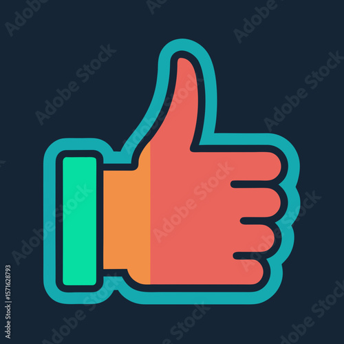 Glowing Thumbs Up Icon