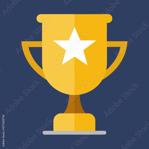 Golden Trophy with Glowing Star