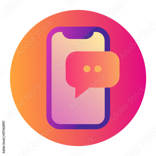 Gradient Phone with Message Icon