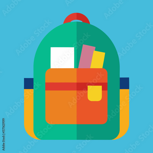 Multicolored Backpack with Supplies
