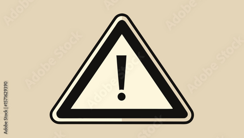 black exclamation mark warning sign isolated on white background.