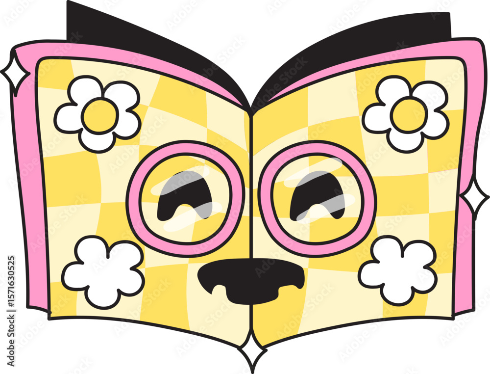 Fototapeta premium Adorable ghost has a love for books and a cozy Halloween feel