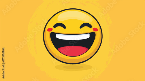 Colorful Grinning Emoticon Vector Illustration