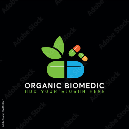 eco bio medical and natural soup logo design vector