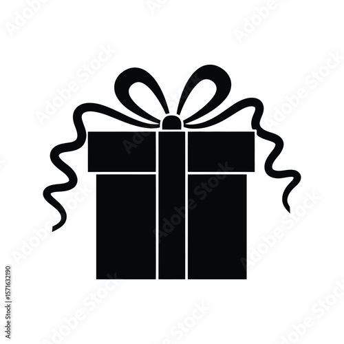 Black and White Gift Box Icon Free Vector Download for Websites and Designs