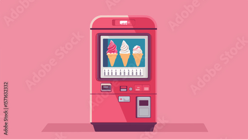 Modern Ice Cream Vending Machine with Digital Display Technology