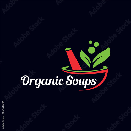 eco bio medical and natural soup logo design vector