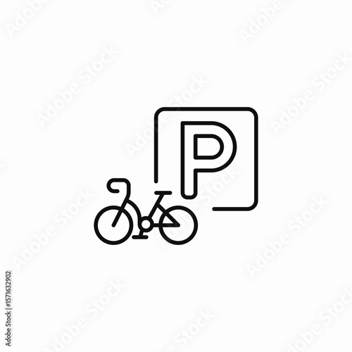 bicycle parking sign icon sign vector