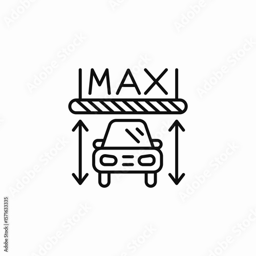 car height restriction icon sign vector