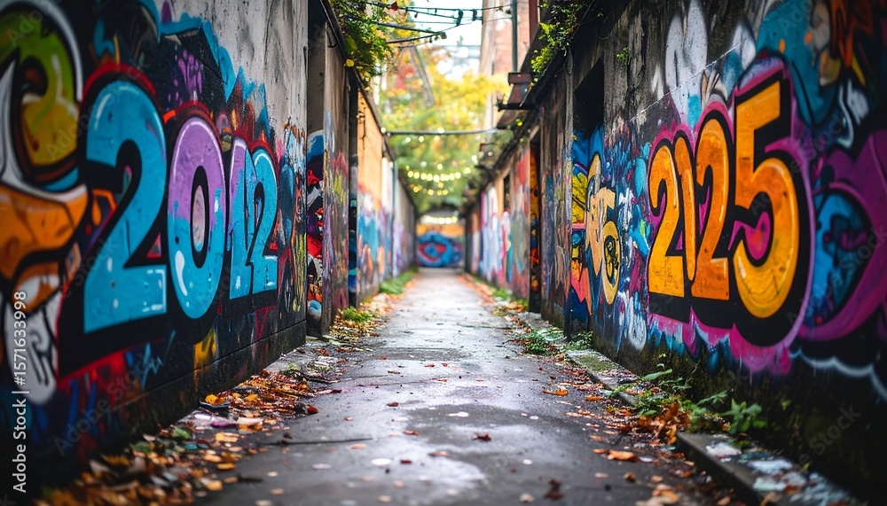 Fototapeta premium Graffiti-covered alleyway (1)