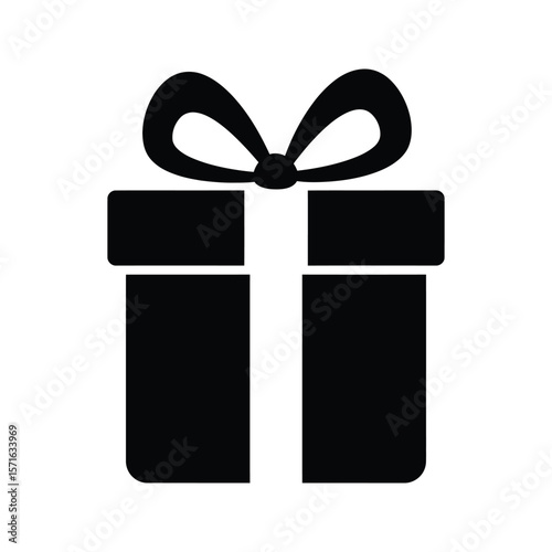 Black gift box icon present symbol birthday surprise holiday package simple design vector illustration free download