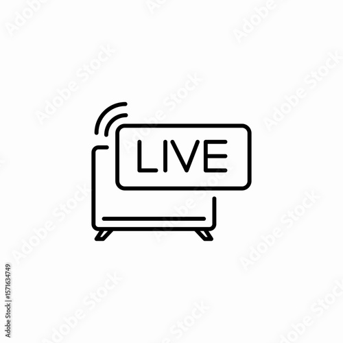 live tv broadcast icon sign vector