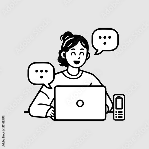 Online interview, remote work concept