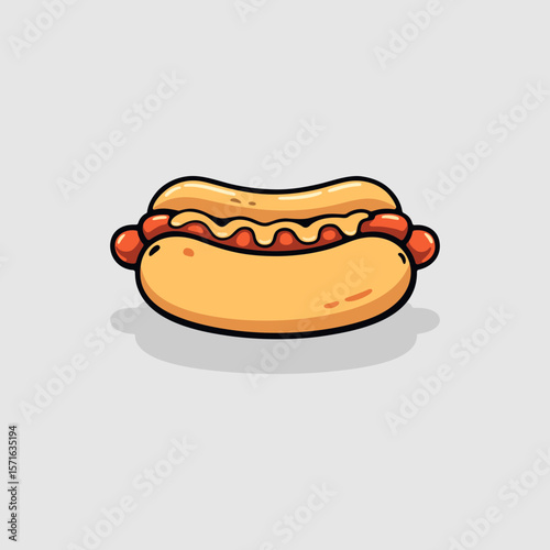 Hot dog, minimalistic style, fast food concept