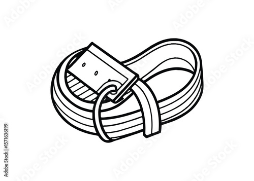 Silhouette of belt swing isolated on a white background
