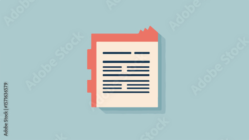 Elegant Newspaper Page Stroke Icon in Simple Flat Vector Design
