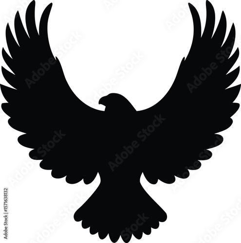 Hawk Silhouette with Outstretched Wings - Vector Design for Nature and Wildlife Concepts
