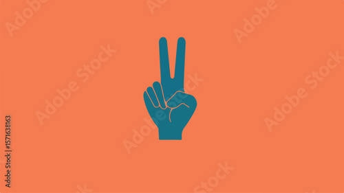 Simple Flat Vector of Peace Hand Sign Isolated on White Background