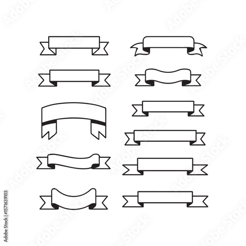 A set of elegant, blank ribbons and banners perfect for adding text or logos to your designs