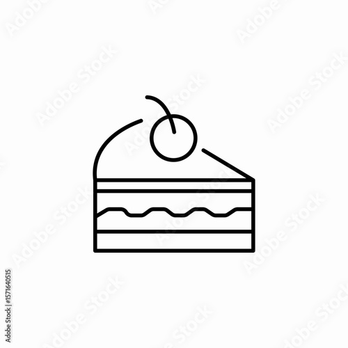 cake slice dessert icon sign vector
