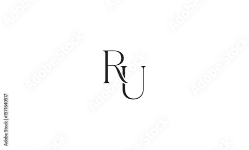 RU initial letters, monogram logo