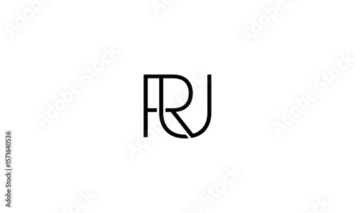 RU initial letters, monogram logo