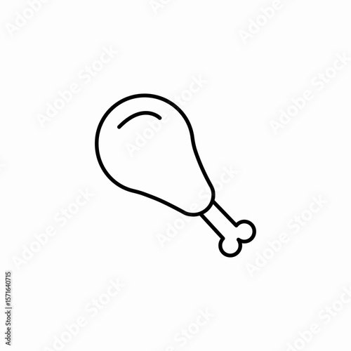 chicken drumstick icon sign vector