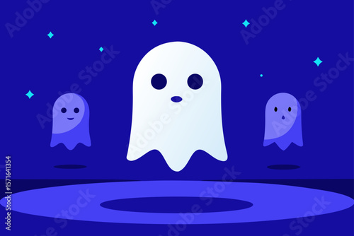 Spooky Ghost Props in a Dimly Lit Room
