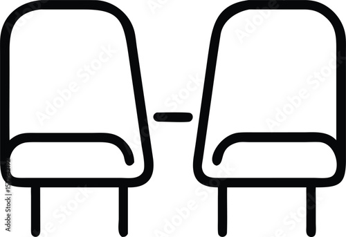 Isolated set of old metal chairs, perfect for business or home, available in blue, black, and red