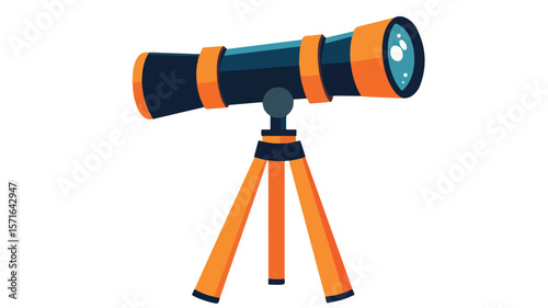 Telescope Bubble Icon Simple Flat Vector Isolate Image