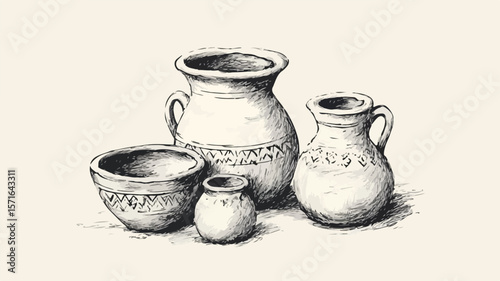 Exquisite Traditional Pottery Artistry Engraved on Potter's Wheel
