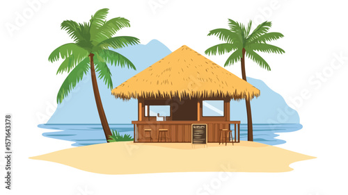 Tiki Cafe on Sand Island: Perfect Hawaiian Vacation Setting