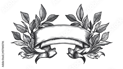 Vintage Engraved Badge and Banner Design for Emblem