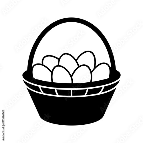 Basket of eggs clipart on white background 1 vector illustration