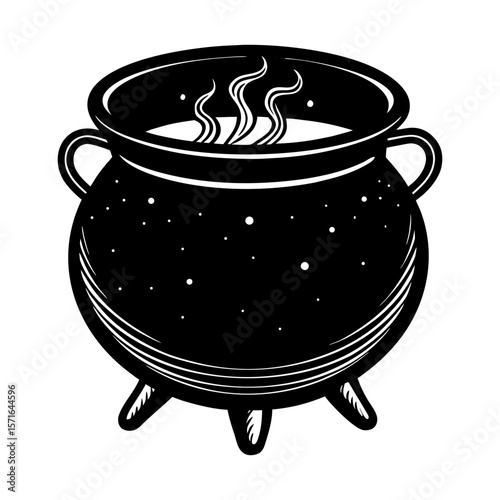 Cauldron clipart on white background vector illustration